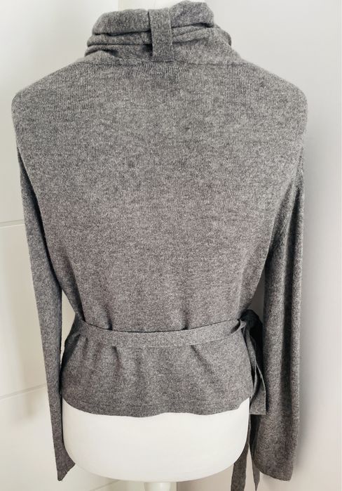 H&M Sweter szary melanż angora zakładany