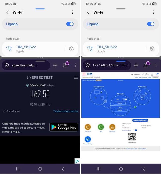 Router 4G+ ZTE MF296D CAT 12 / 13 - Internet móvel com Cartão SIM - Desbloqueado!