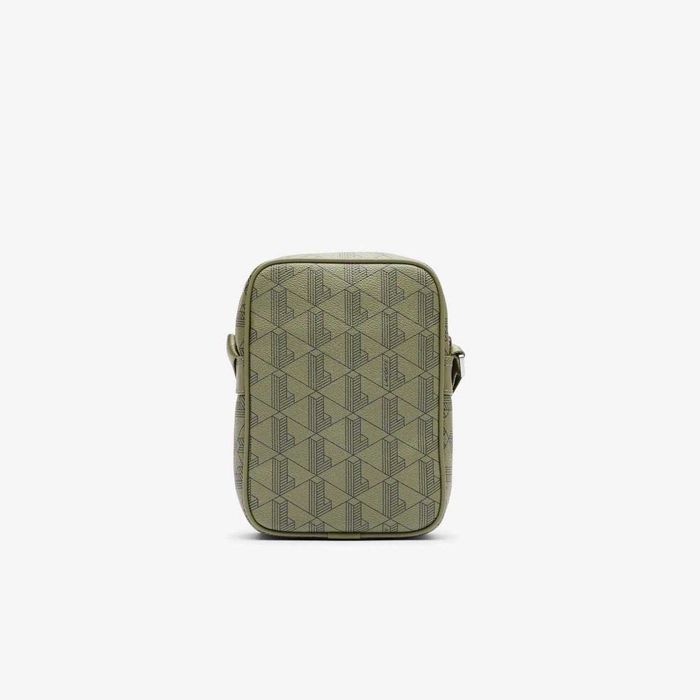 100% ОРИГІНАЛ Lacoste khaki monogram vertical чоловіча сумка хакі