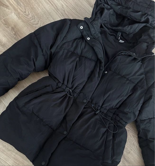 Kurtka modna ciepła H&M dłuższa kaptur