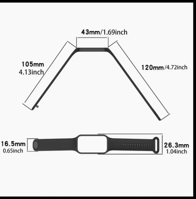 Елегантний спортивний ремінець для годинника, підходить для Redmi Band 2 та Xiaomi Band 8 Active,