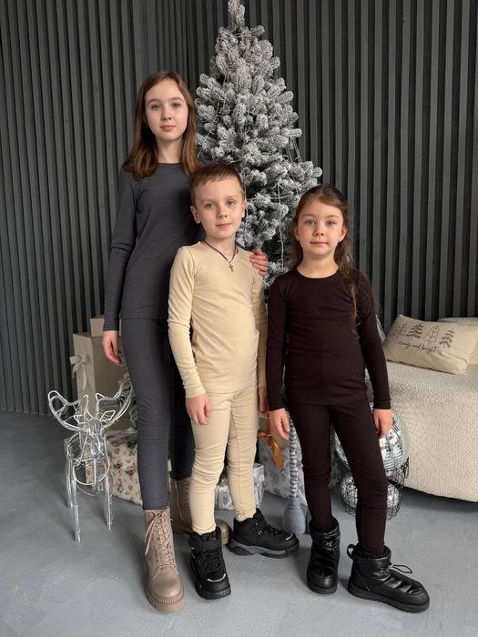 Термобілизна дитяча бавовна на флісі різні розміри і кольори