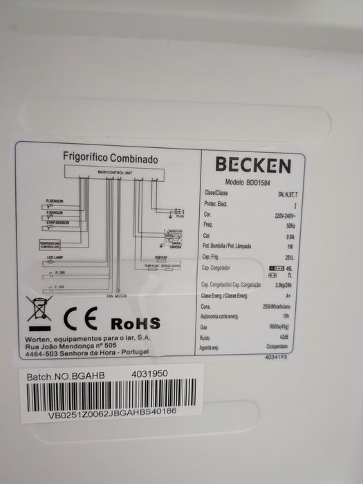Frigorífico Becken BDD1584