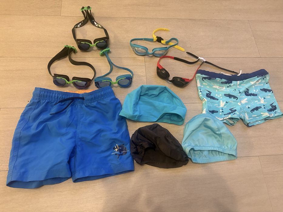 Okulary plywackie czepki spodenki dla dziecka