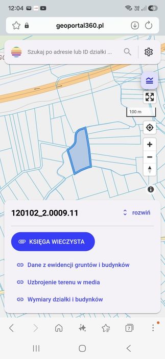 Działka rolna 75 arów Damienice