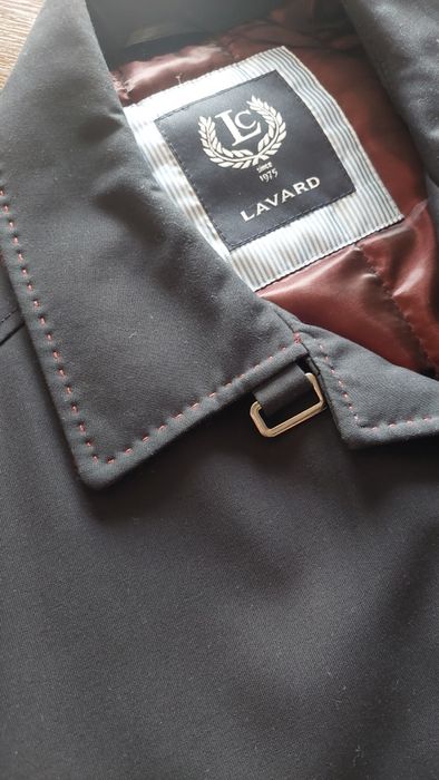 Elegancki  jesienny granatowy męski płaszcz Kurtka Lavard rozm M/L