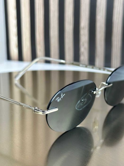 Сонцезахисні окуляри Ray-Ban RB3767 срібло, темна лінза, безободкові, овальні, унісекс, оригінал