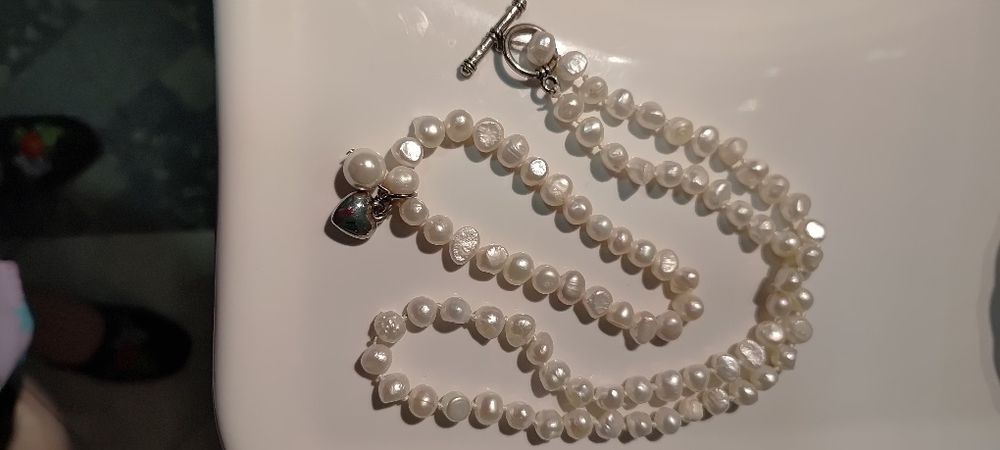 Perły naturalne słodkowodne,  komplet