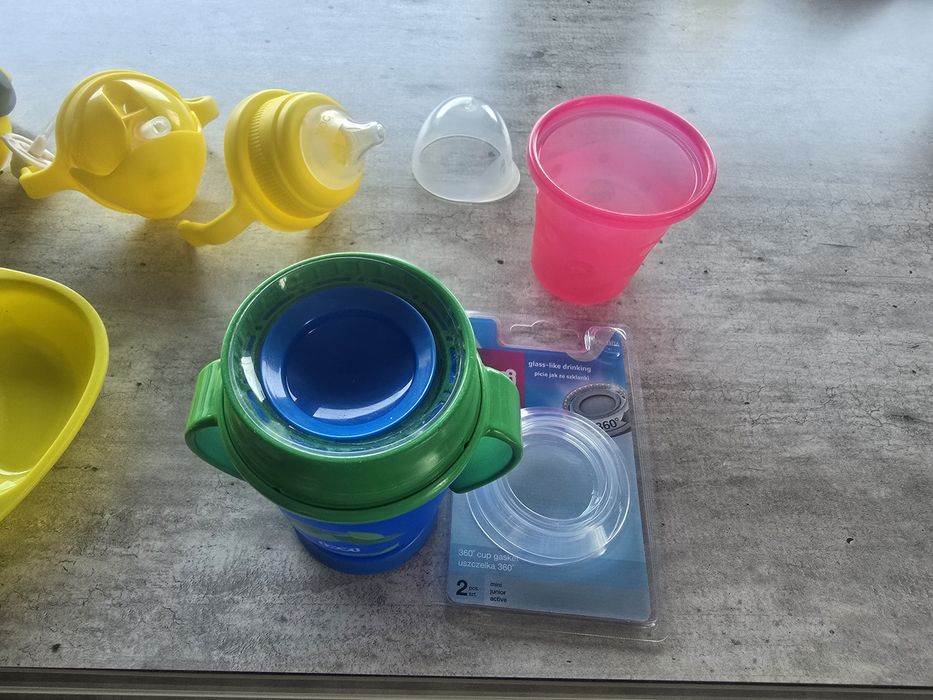 Zestaw do karmienia BLW talerzyk, kubek 360', sztućce dziecięce, slini