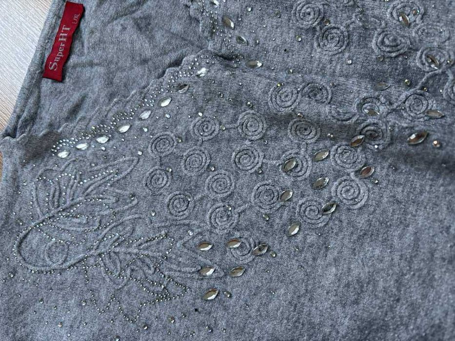 Sweter damski szary z wiskozą Super HT