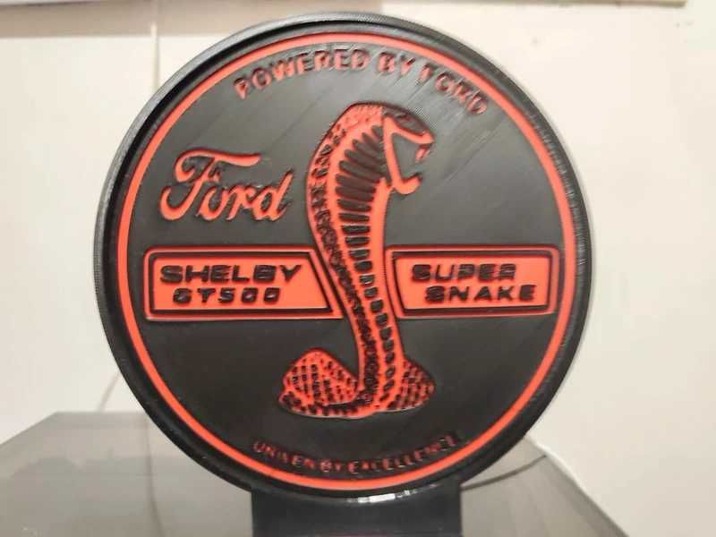 Lightbox luminaria decorativa Ford Shelby GT500 com caixa preta