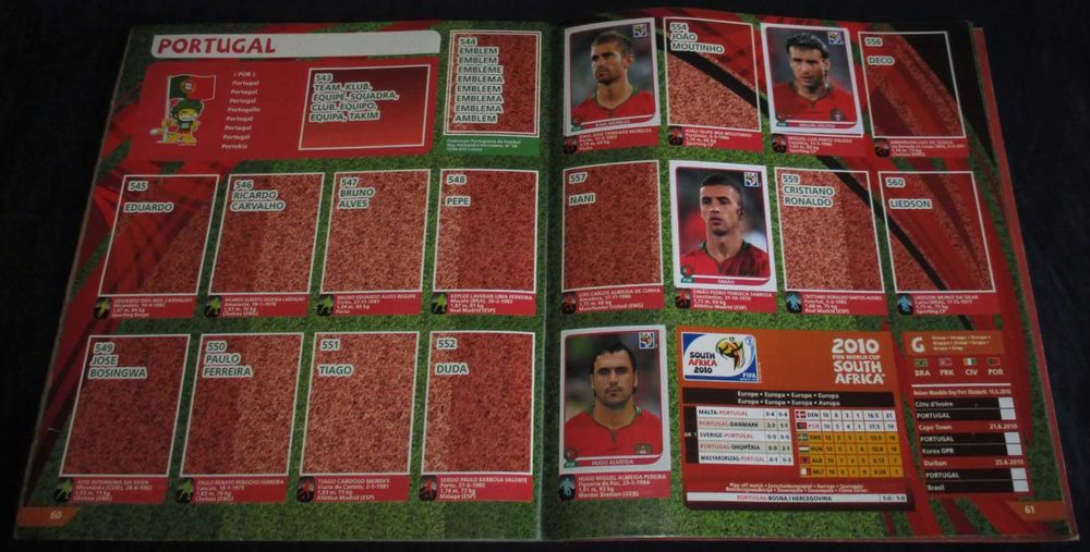 Caderneta Panini FIFA South Afrika 2010