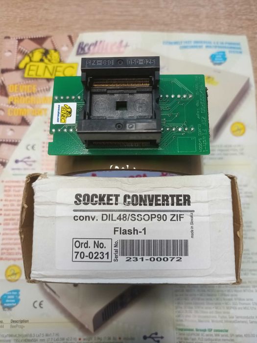 Адаптер DIL48/SSOP90 ZIF Flash-1 (Ord. No. 70-0231) Elnec  - Slovakia.