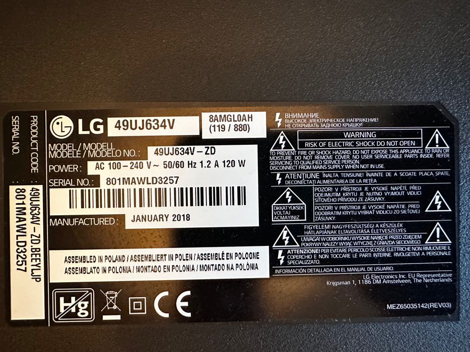 Telewizor LED LG 49UJ634V 49 cali 4K UHD