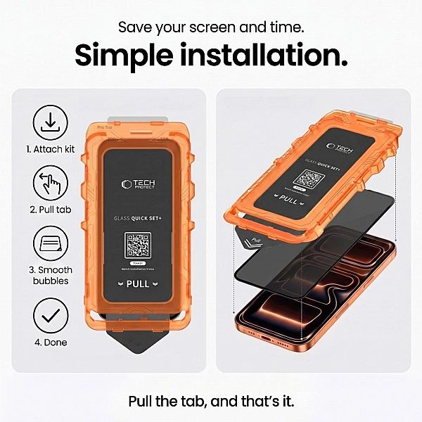 Szkło Prywatyzujące Tech-Protect Quick Set Spy+ 2-Pack Iphone 18 Pro M