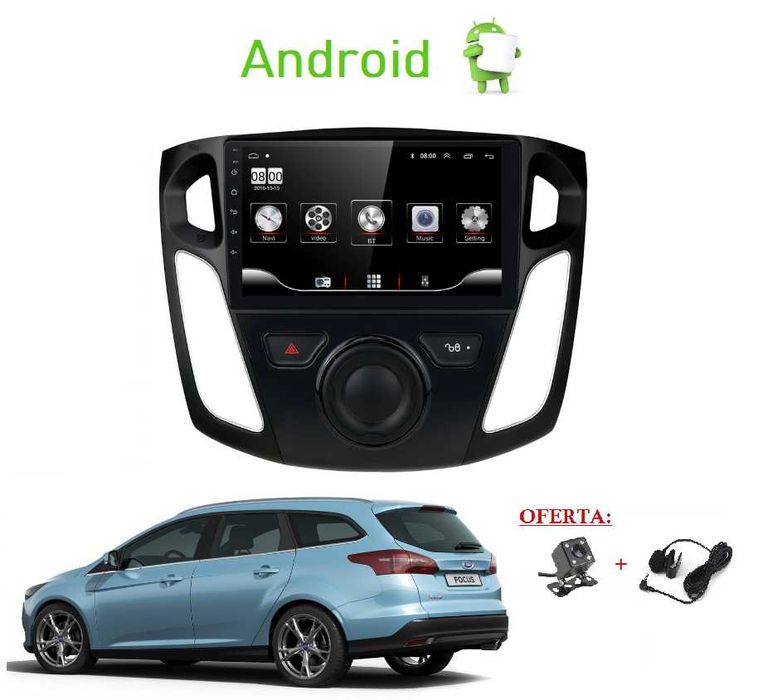 (NOVO) Rádio 2DIN 9" • Ford FOCUS MK3 (2011 a 2019) • Android [4+32GB]