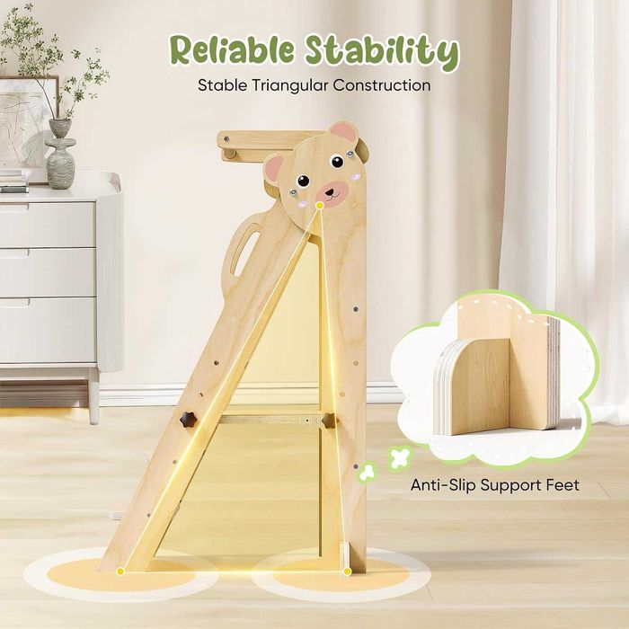 Torre de Aprendizagem Montessori Dobrável para Crianças – Altura Ajustável, 18 Meses a 6 Anos