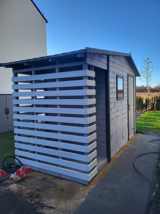 PROMOCJA Domek ogrodowy narzędziowy z drewutnią montaż gratis