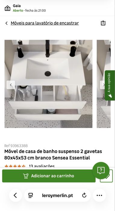 Móvel wc com o respetico lavatório Leroy Merlin