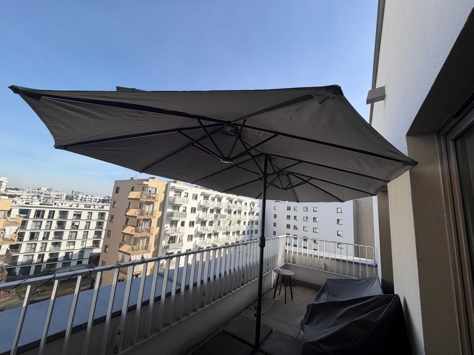 Duży parasol ogrodowy 460×275×245 cm + 4 płyty betonowe obciążające