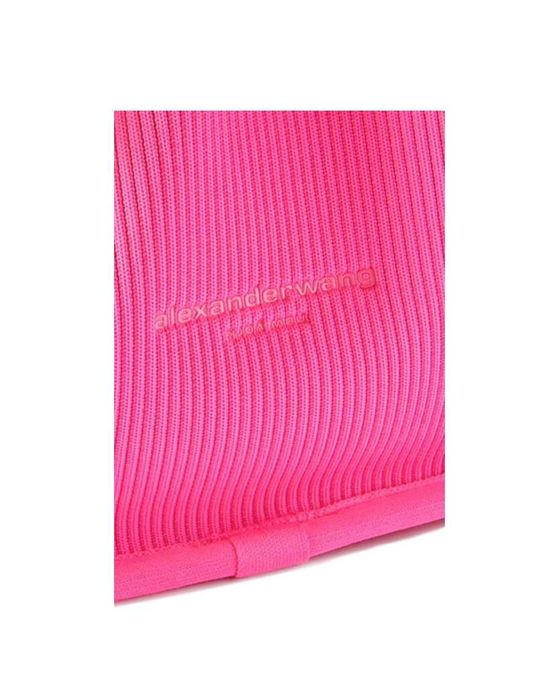 Сумка Alexander Wang Small Ryan Ribbed-Knit Tote Bag Pink