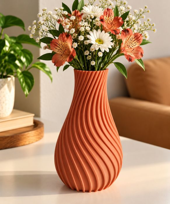 Vaso decorativo canelado