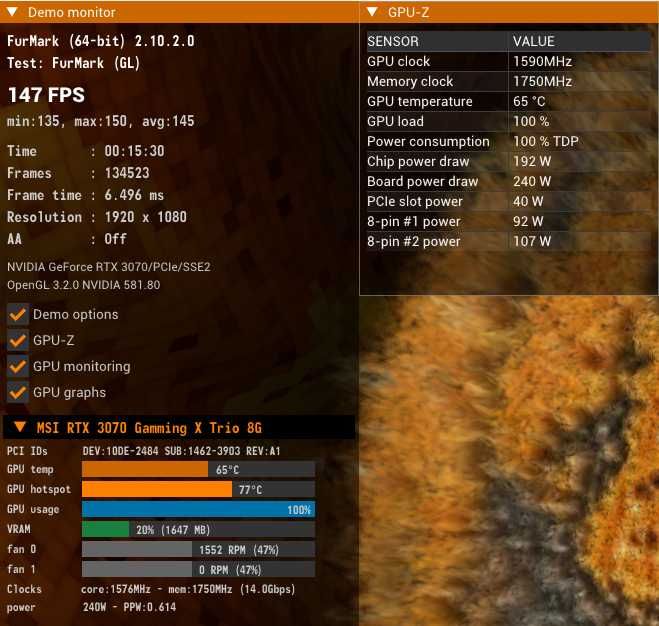 MSI RTX 3070 GAMING X TRIO 8GB, a funcionar perfeitamente