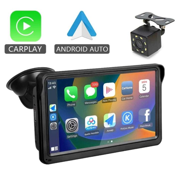 Multimédia 7" Carplay, Android Auto, Ecrã Tátil,  Camara Traseira