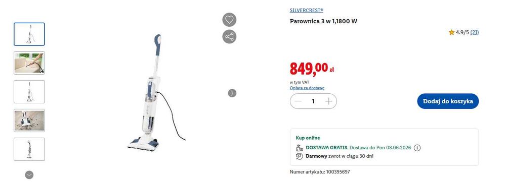 Nowy mop parowy SilverCrest