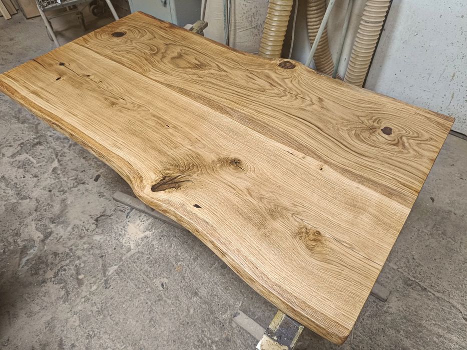 Blat dębowy• 142x80 •live edge na stół biurko ławę