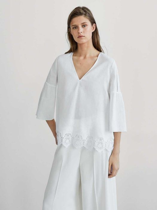 Blusa 100% linho Massimo Dutti