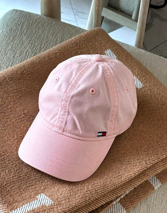Czapka Tommy Hilfiger różowa daszek