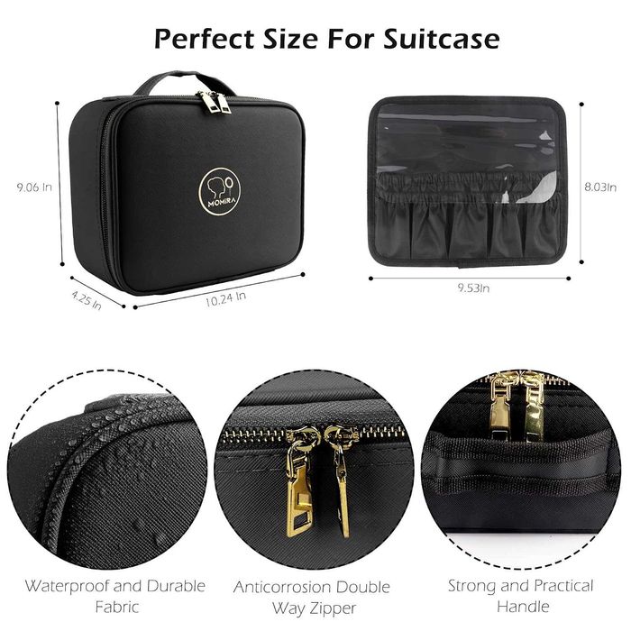 Kosmetyczka podróżna z podświetlanym lusterkiem i przegródkami Makeup Bag
