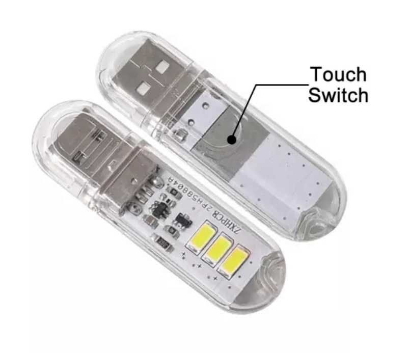 Mini lampka USB do czytania 1,5W LED,  z przełącznikiem dotykowym