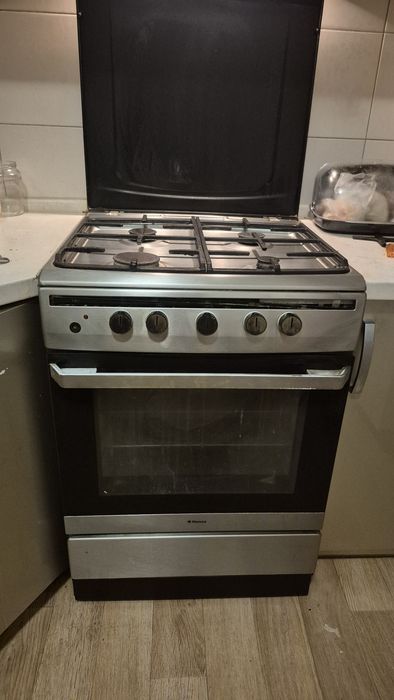 Газова плита Hansa (Нержавійка)+ЧАВУННІ РЕШІТКИ