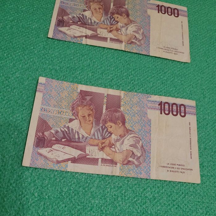 Банкнота 1000 лір 1990 рік, Італія