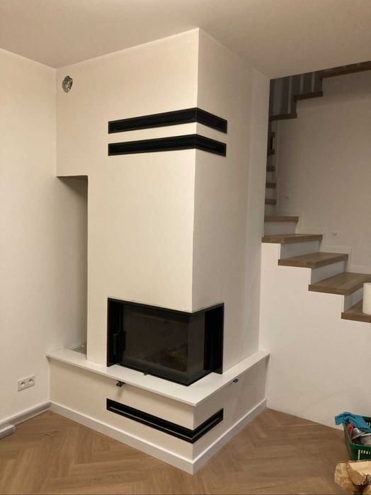 nowoczesny kominek HAJDUK Smart 2LT narożny do rekuperacji MONTAŻ