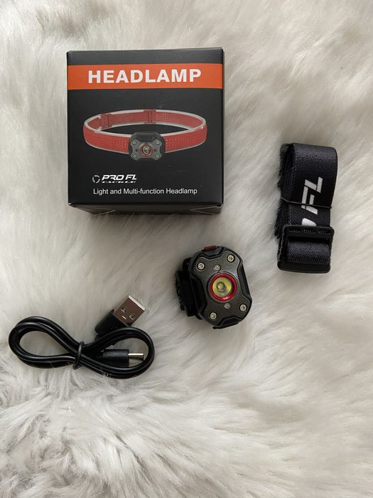Latarka czołowa LED, ładowana Usb