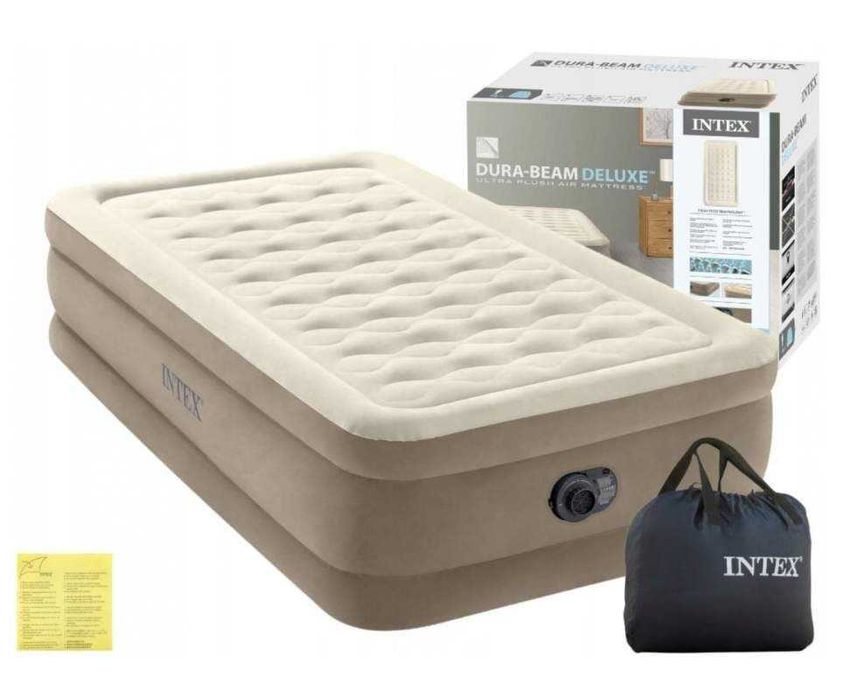 Надувной матрас кровать ліжко Intex 64426 с электронасосом 99х191х46см
