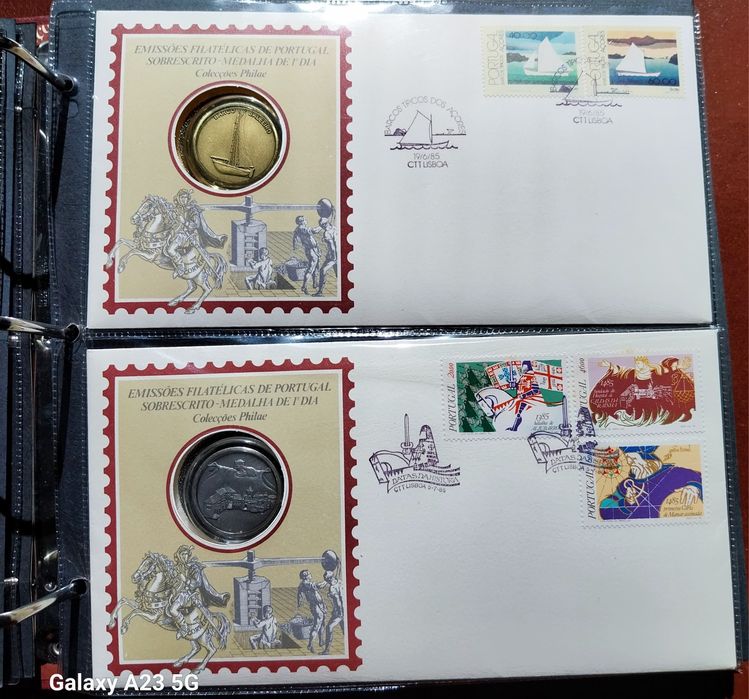 Filatelia Numismática sobrescrito com medalha