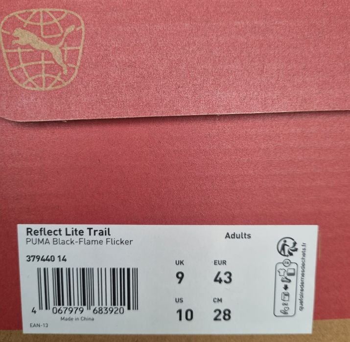 Оригінальні бігові кросівки ПУМА (PUMA Reflect Lite Trail) чорні
