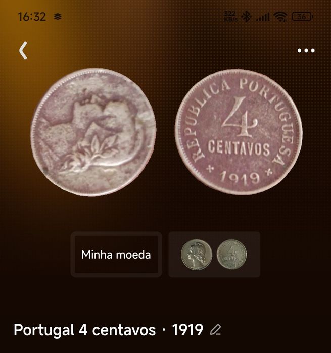 Moeda antiga de Portugal