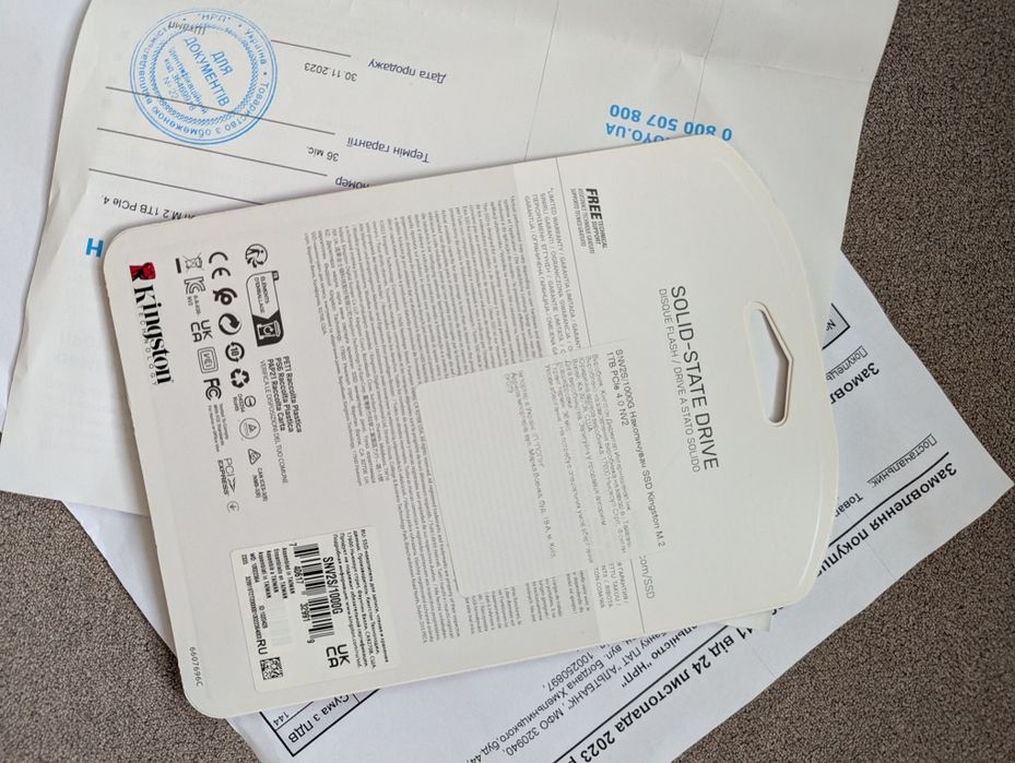 Новий накопичувач на гарантії  SSD M.2 2280 1TB Kingston (SNV2S/1000G)