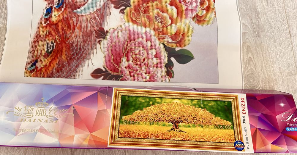 Картина алмазная вышивка Денежное дерево, новая, 150Х65