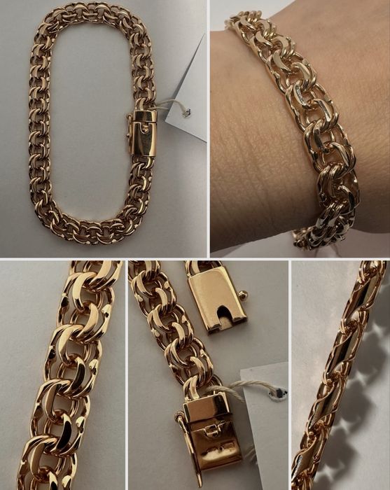 Золотой новый браслет замок коробка большой