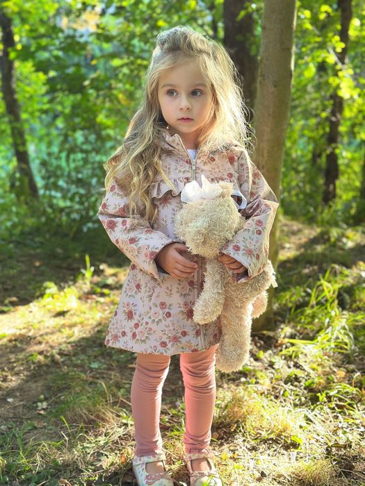 Kurtka softshell beżowa w różyczki r. 92– nowa Zula Handmade