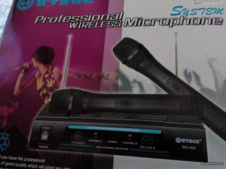 Microfones sem Fio com regulaçao de som