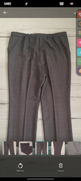 Spodnie szare krata pepitka 48 4XL