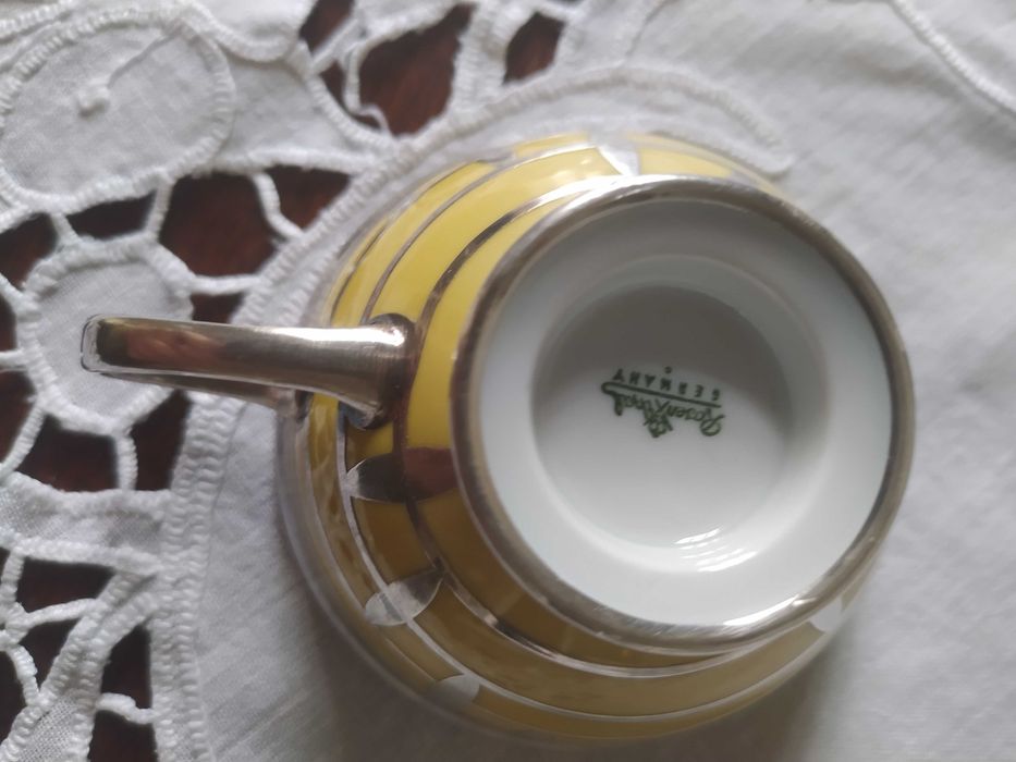 Rosenthal - kolekcjonerskie duo mokka galwanizowane srebrem