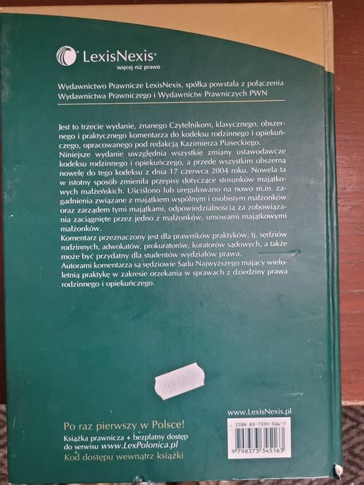 Kodeks rodzinny i opiekuńczy Komentarz wydanie 3 2006